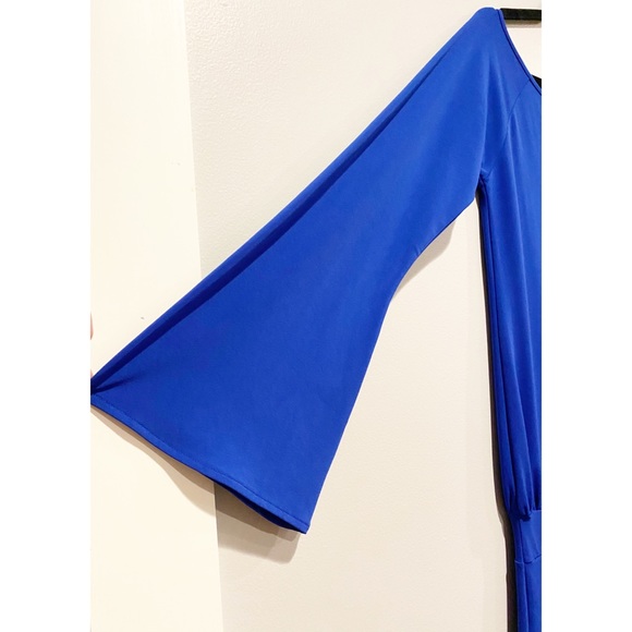 Moda International Bell Sleeve Cobalt Blue S Dress - Picture 9 of 9